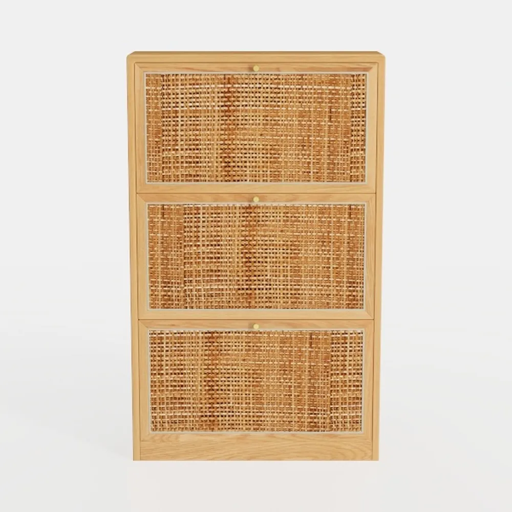 4 Drawer Dresser, Modern Rattan Dresser Chest with