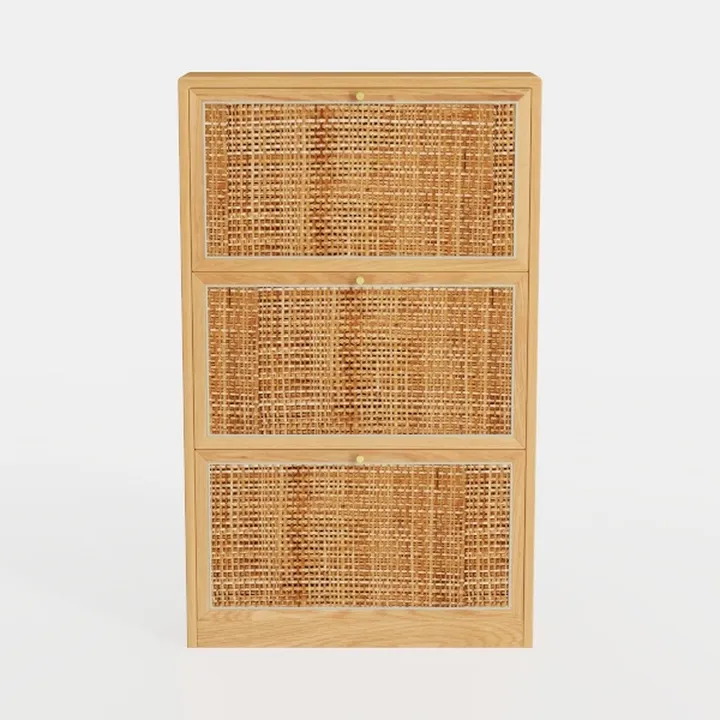 4 Drawer Dresser, Modern Rattan Dresser Chest with