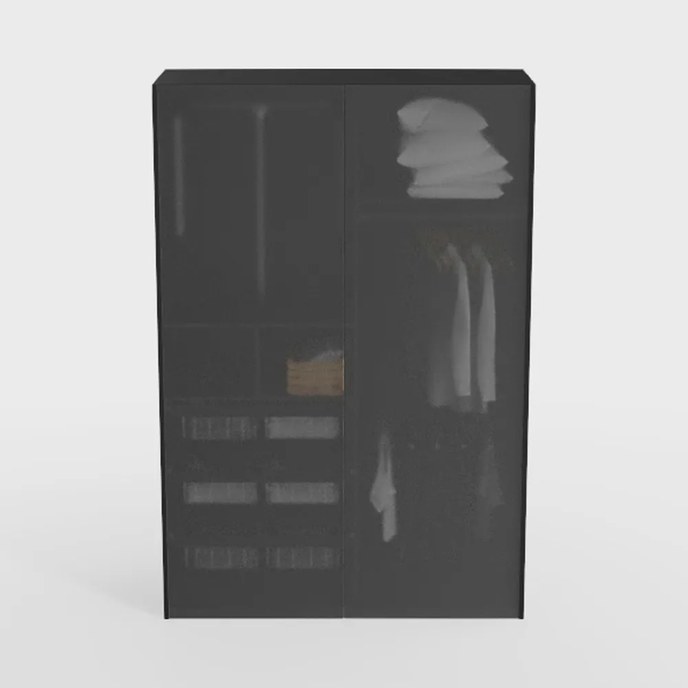 47.6" Tall Metal Storage Cabinet with Glass Doors