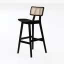 Counter Height Bar Stools, 26" PU Leather Left 45 Degree View