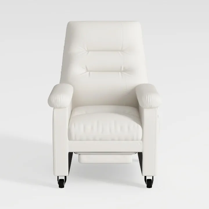 Minimalist White Leather Recliner Armchair 3D Model