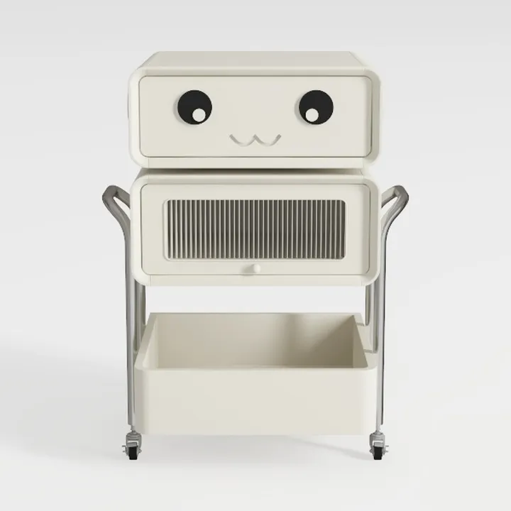 Minimalist Cute Rolling Storage Cart 3D Model