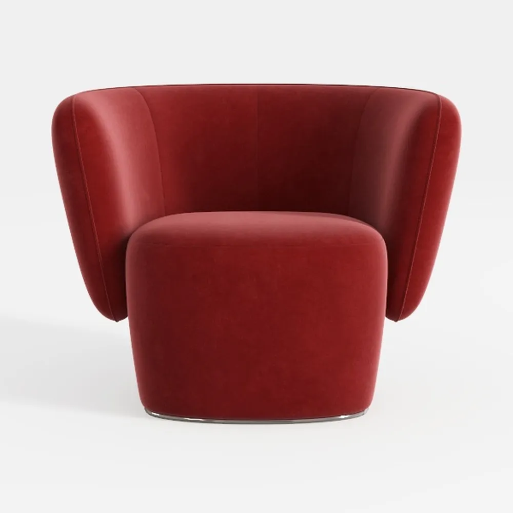 KEIKI Velvet 360° Swivel Barrel Chair with Gold