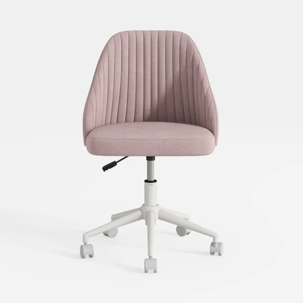 Small Desk Chair Round Rolling Chair with Back