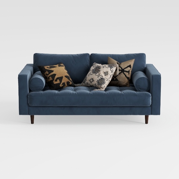 Kingway Inc Velvet Modern Button Tufted Sofa Couch
