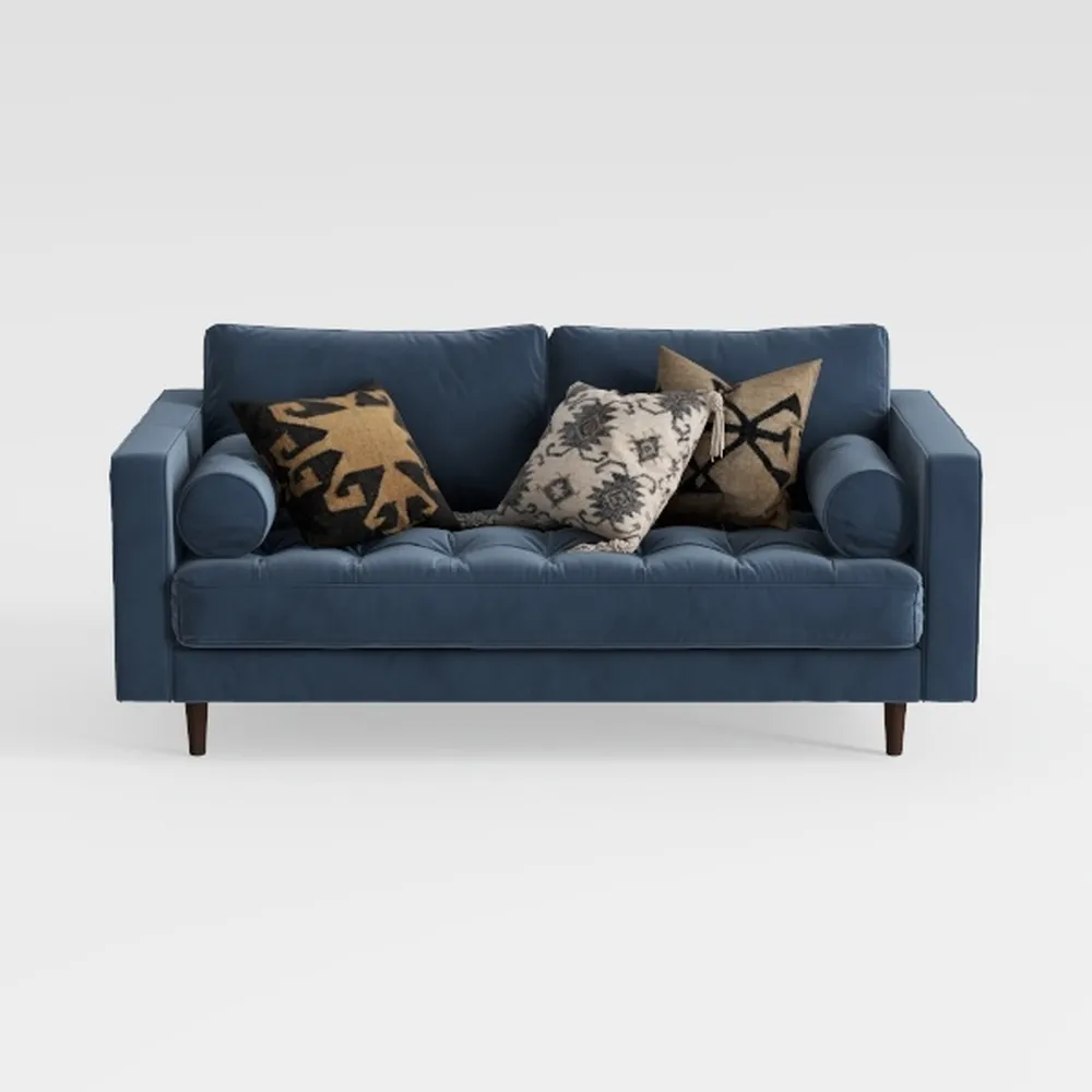 Kingway Inc Velvet Modern Button Tufted Sofa Couch
