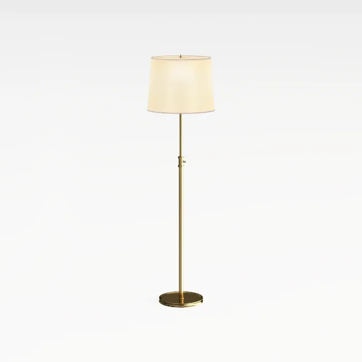 Minimalist Brass Fabric Floor Lamp 3D Model