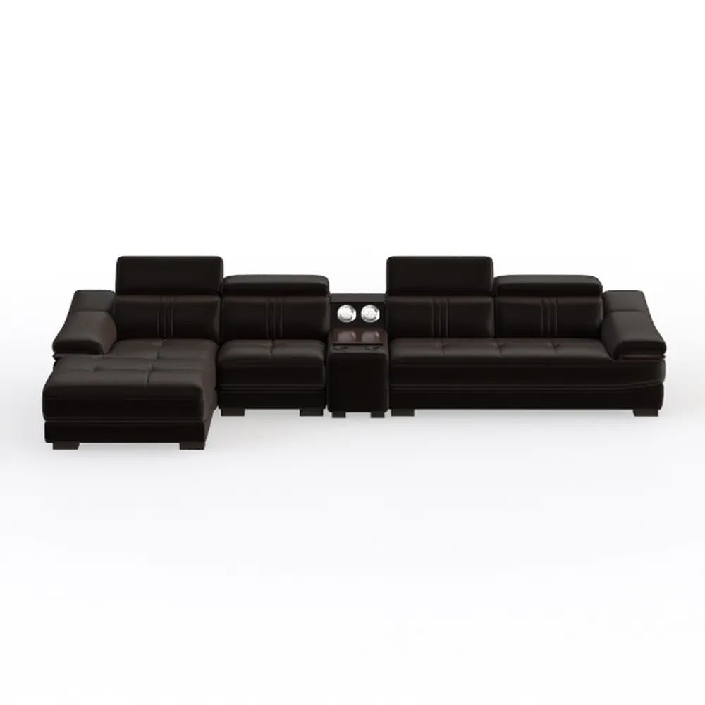 Leather Power Reclining Sectional - Top-Grain 