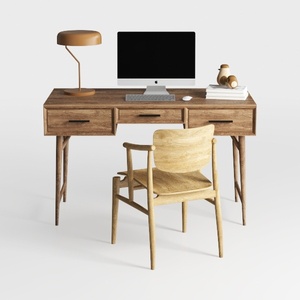 Longcoam Design Mid-Century Modern Solid Wood Desk
