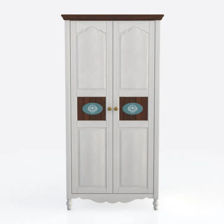 72" Tall Bookcase, White and Brown Design Large