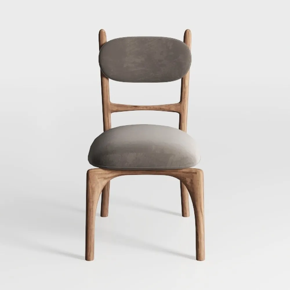 Wood Dining Chairs Set of 2, Mid Century Modern