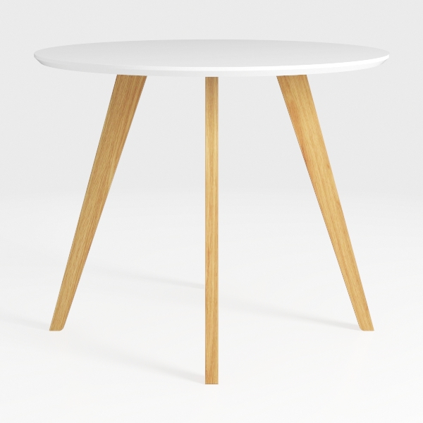 Oslo 32 in. Glossy White Round Wood Top Coffee Tab