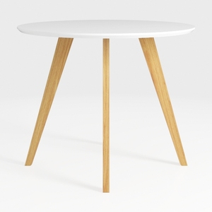 Oslo 32 in. Glossy White Round Wood Top Coffee Tab