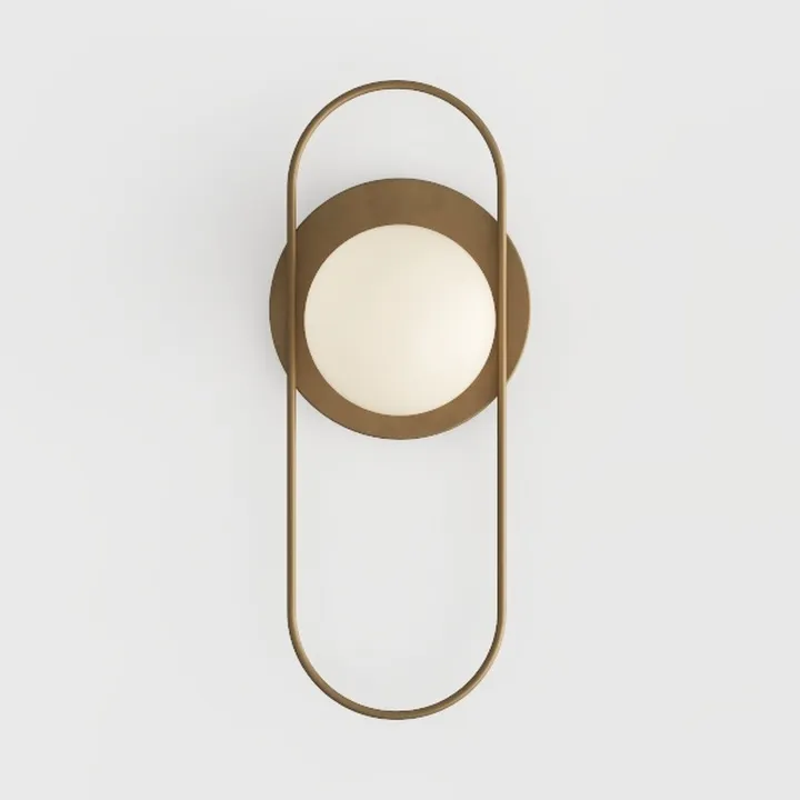Modern Brass Glass Wall Lamp 3D Model