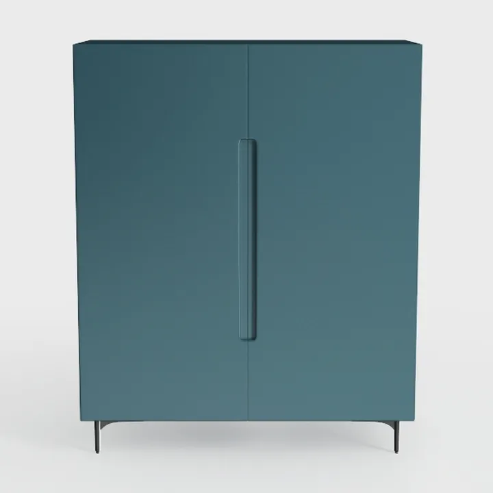 Blue Metal Storage Cabinet with 2 Doors - (47H)