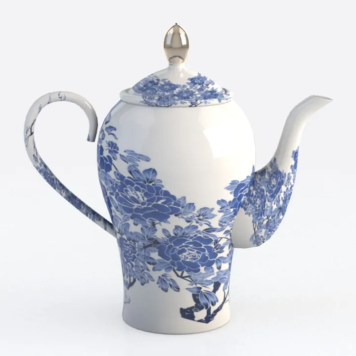 Ceramic Pitcher Vase, Blue and White Jug for Home