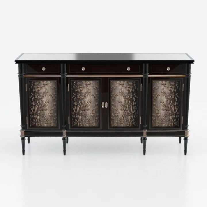 Sideboard Buffet Cabinet with Glass Doors 3 Door