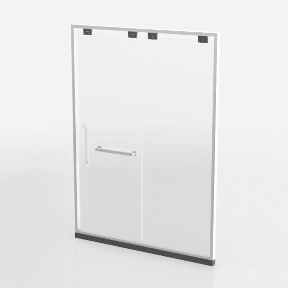 ANZZI Frameless Matte Black Shower Door, 58" x 48"