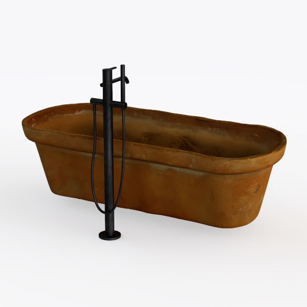 CHETTO C Hammered Copper Double-Slipper Tub with