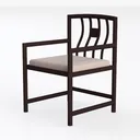 Wood Dining Chairs Set of 4 Armless Wooden Kitchen Left 45 Degree View