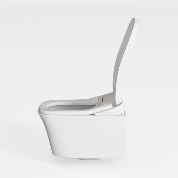 Minimalist White Ceramic Wall Mounted Toilet 3D Model