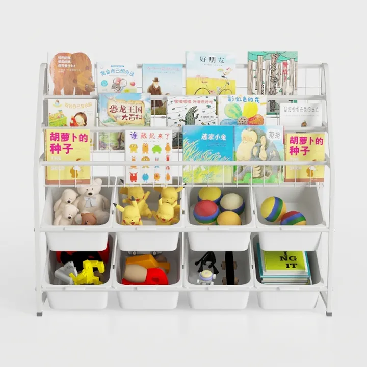 Kids Bookshelf and Toy Organizer, 4-Tier Toy