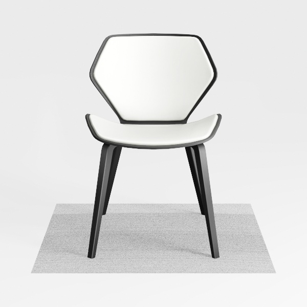 Upholstered Dining Chair in Polyester with Powder-