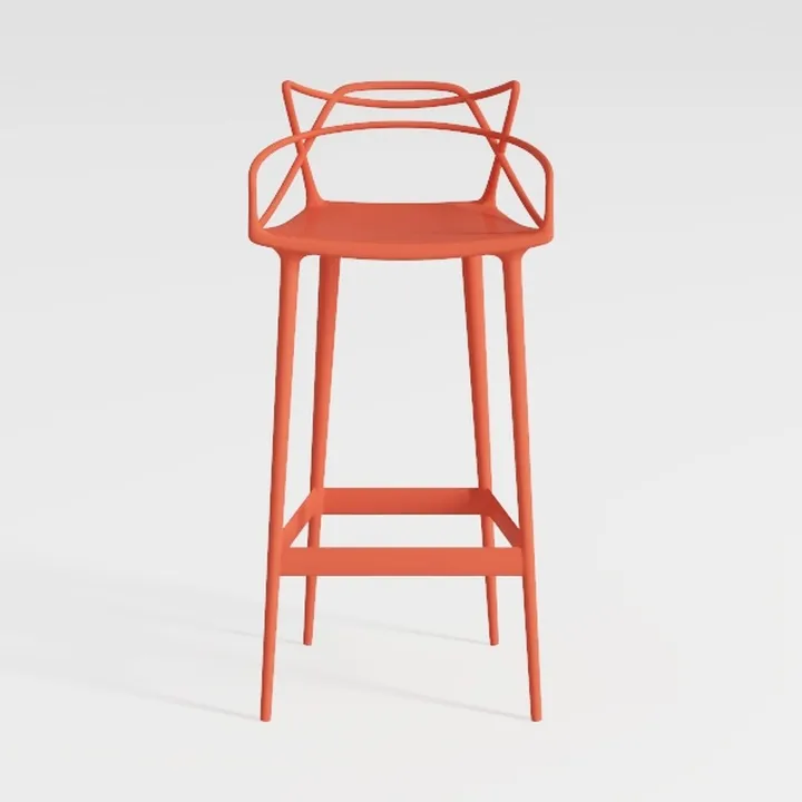Joyous 34.30 in. Salmon Indoor/Outdoor Barstool (S