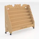 Cartoon Cute Solid Wood Kids Bookshelf Mobile Display Rack 3D Model Right 45 Degree View