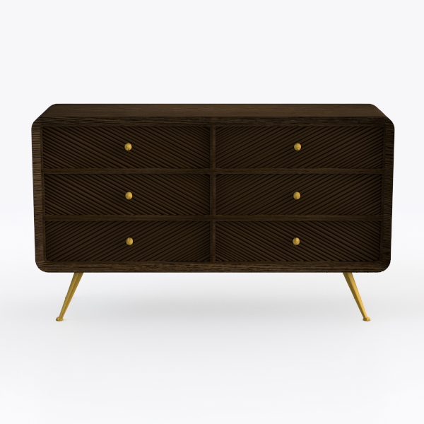 Geometric Line Design Sideboard with 3 Central