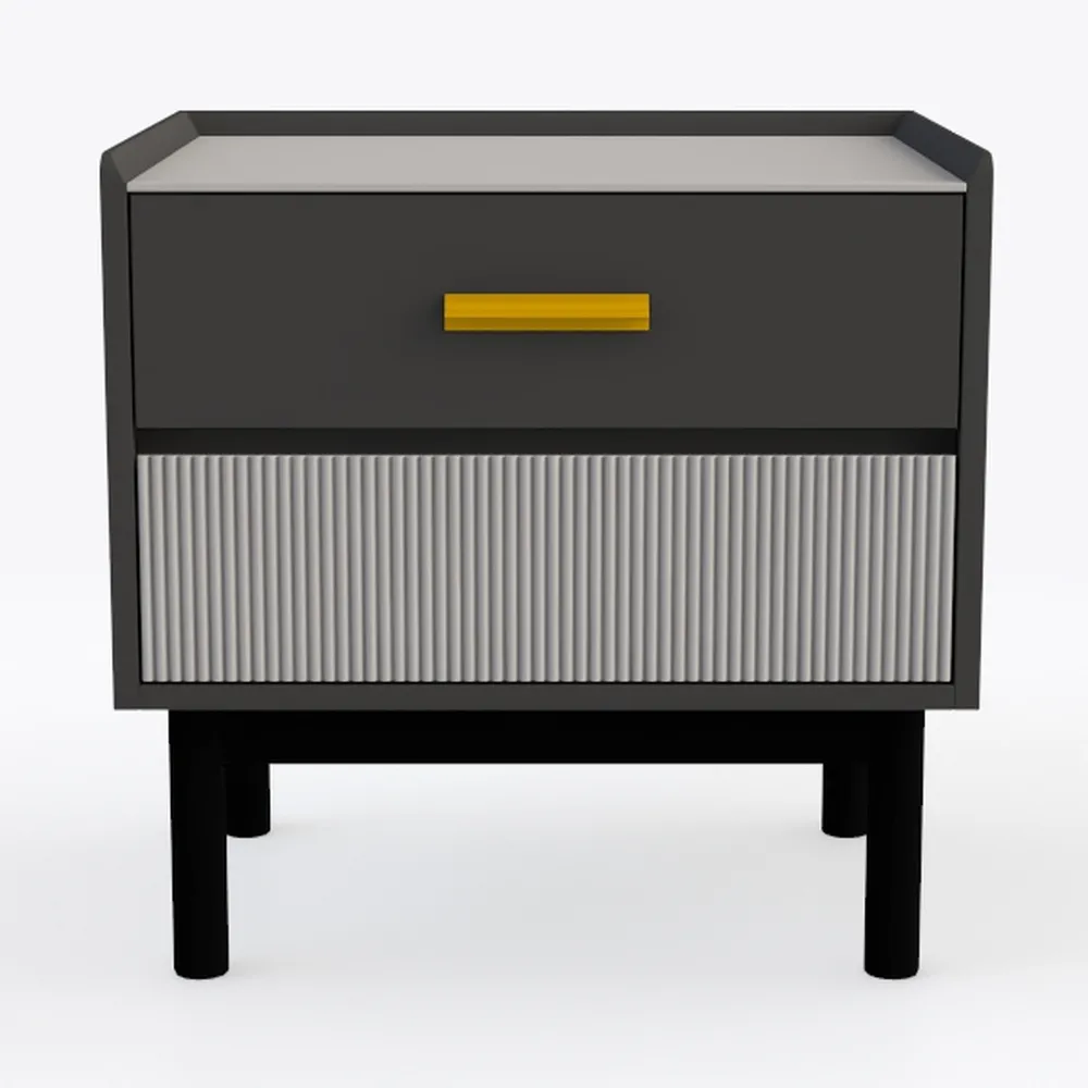 Nightstand Set of 2, Tall Side Table, Rattan End