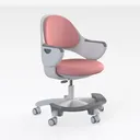 Modern Pink White Fabric Kids Office Chair 3D Model Right 45 Degree View
