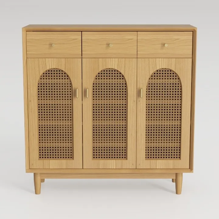 WEENFON Rattan Cabinet, Storage Cabinet with
