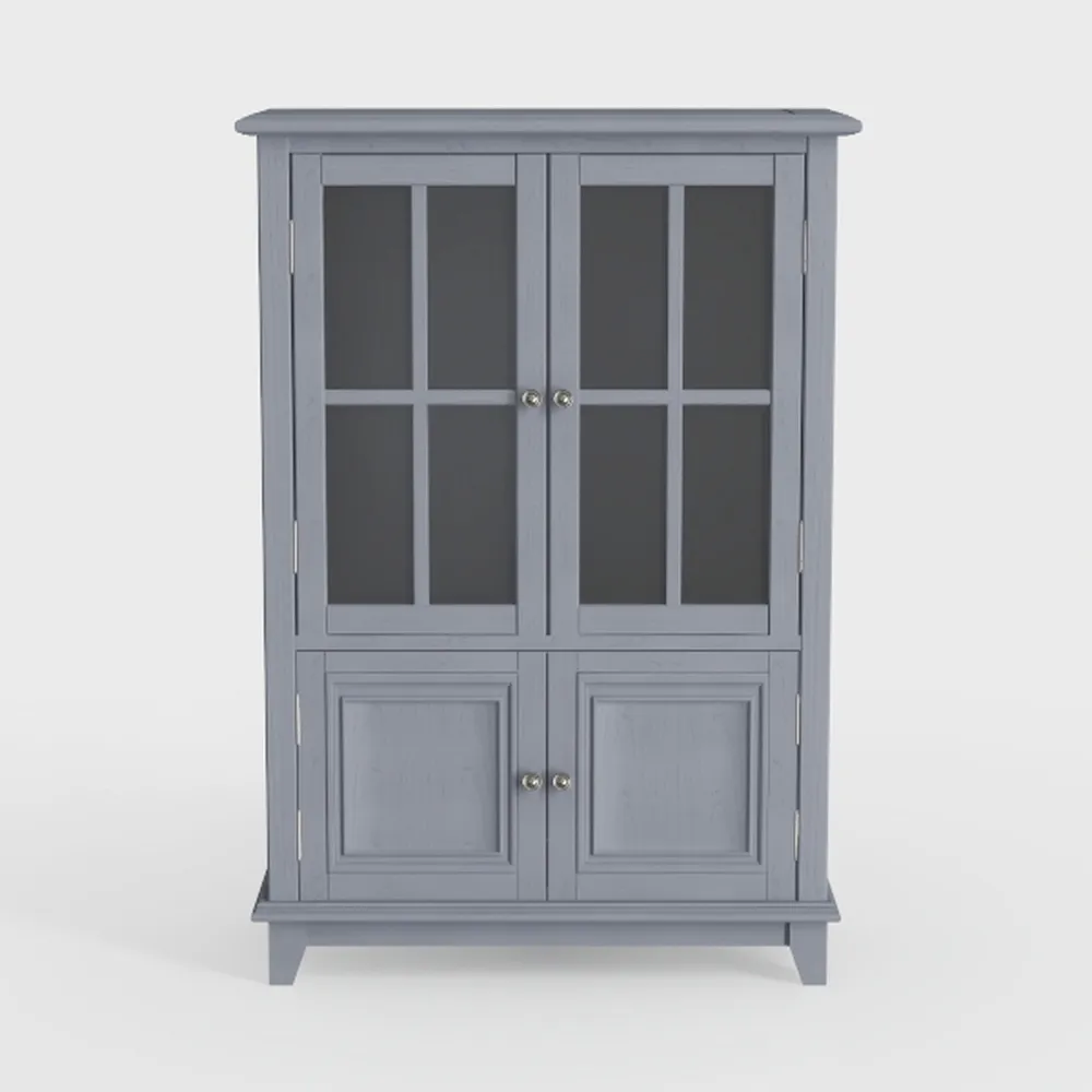 Buffet Cabinet with Glass Doors and Drawer, Modern