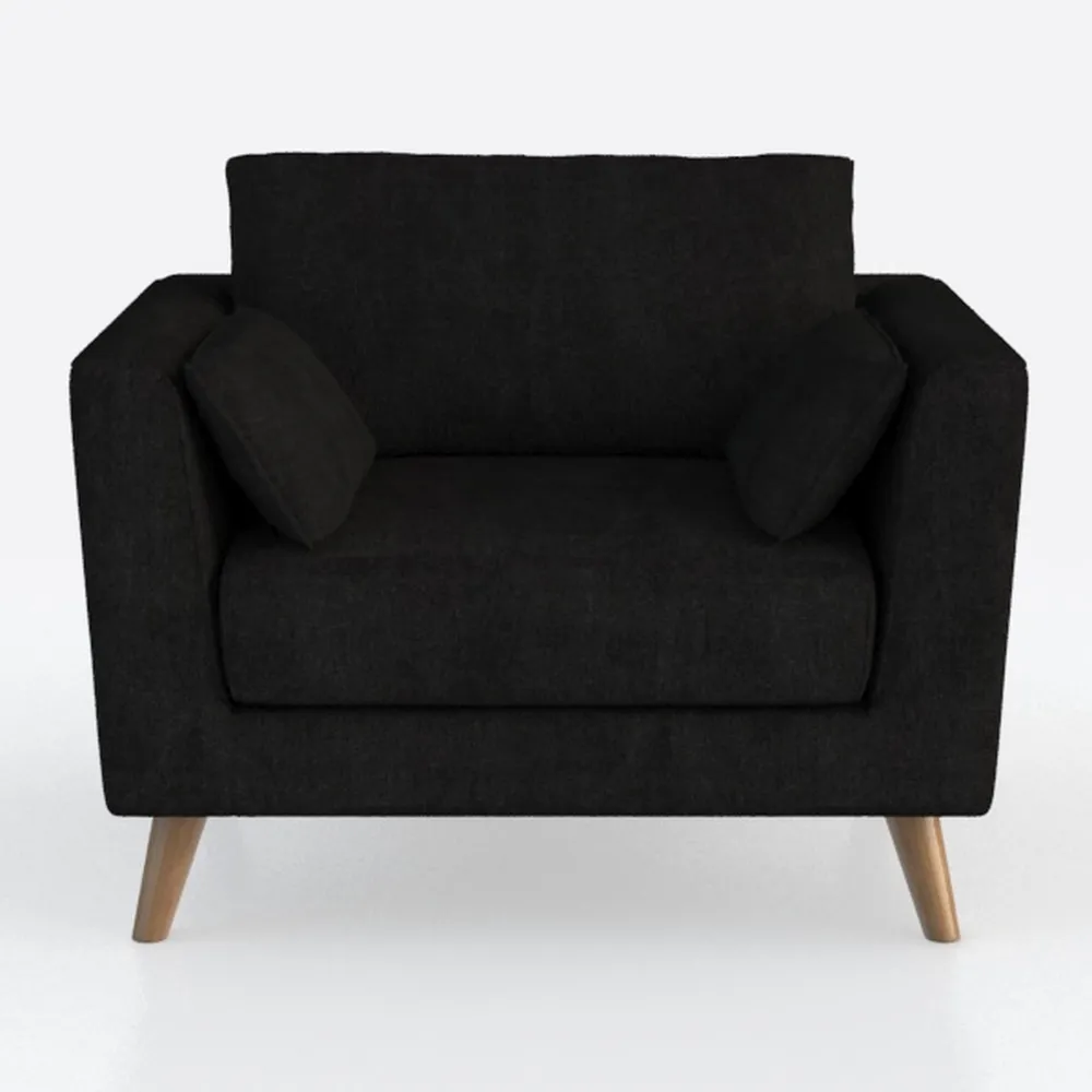 VINGLI Black Couches for Living Room, 71" Small Co