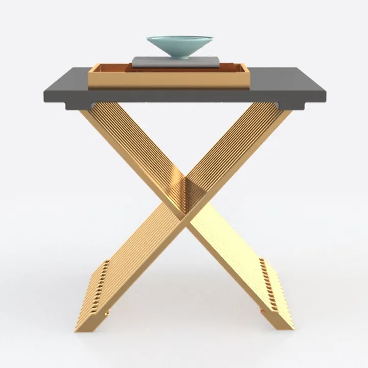 SeaTeak Square-Grate Top Folding Deck Table