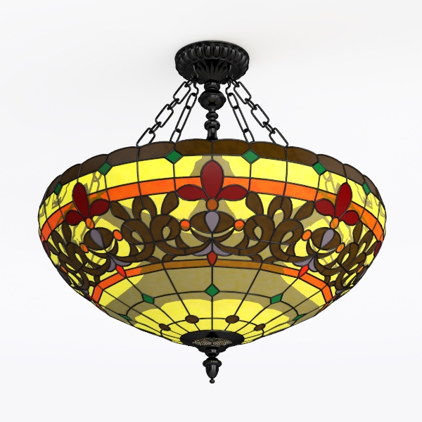 WERFACTORY Tiffany Ceiling Light Fixture Green