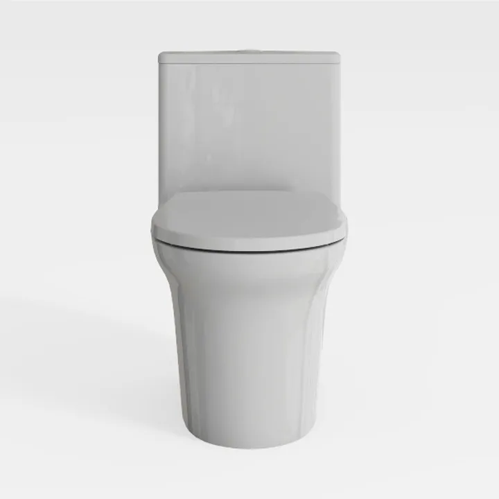 Minimalist White Ceramic One Piece Toilet 3D Model