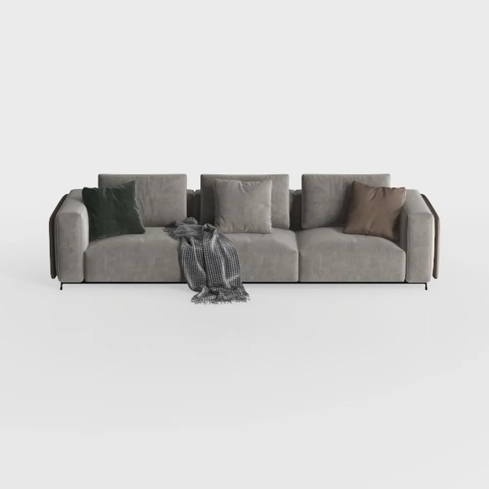 Armen Living Serenity 79" Fossil Gray Velvet Sofa 
