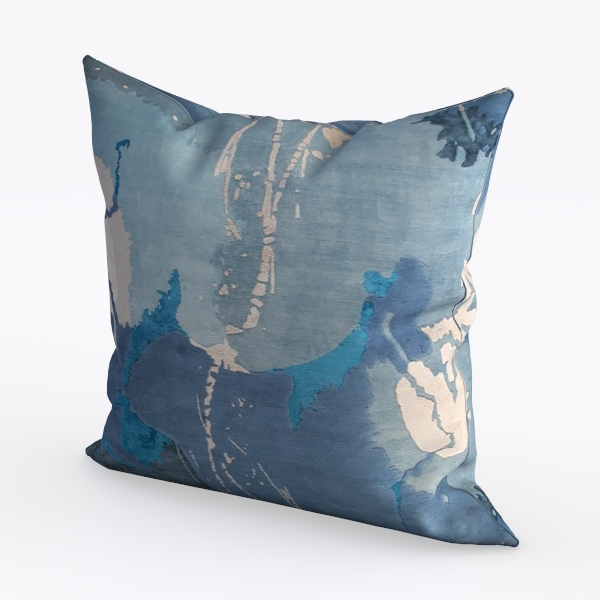 DecorLovee Blue Flower Waterproof Outdoor Pillow