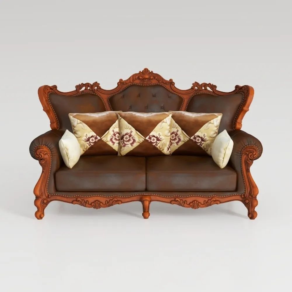 Benjara Sena Loveseat, Faux Leather, Rolled Arms, 