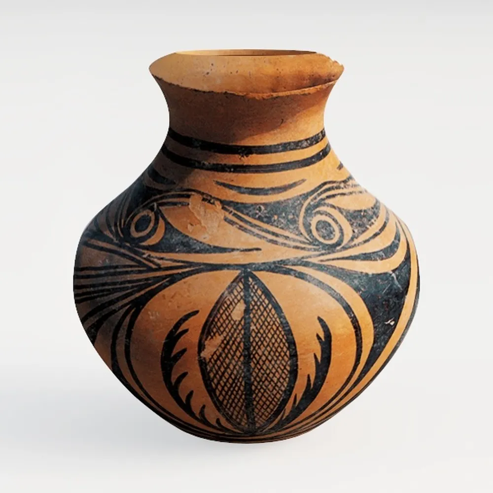 Rustic Ceramic Vase, 8.3" Black Farmhouse Tall