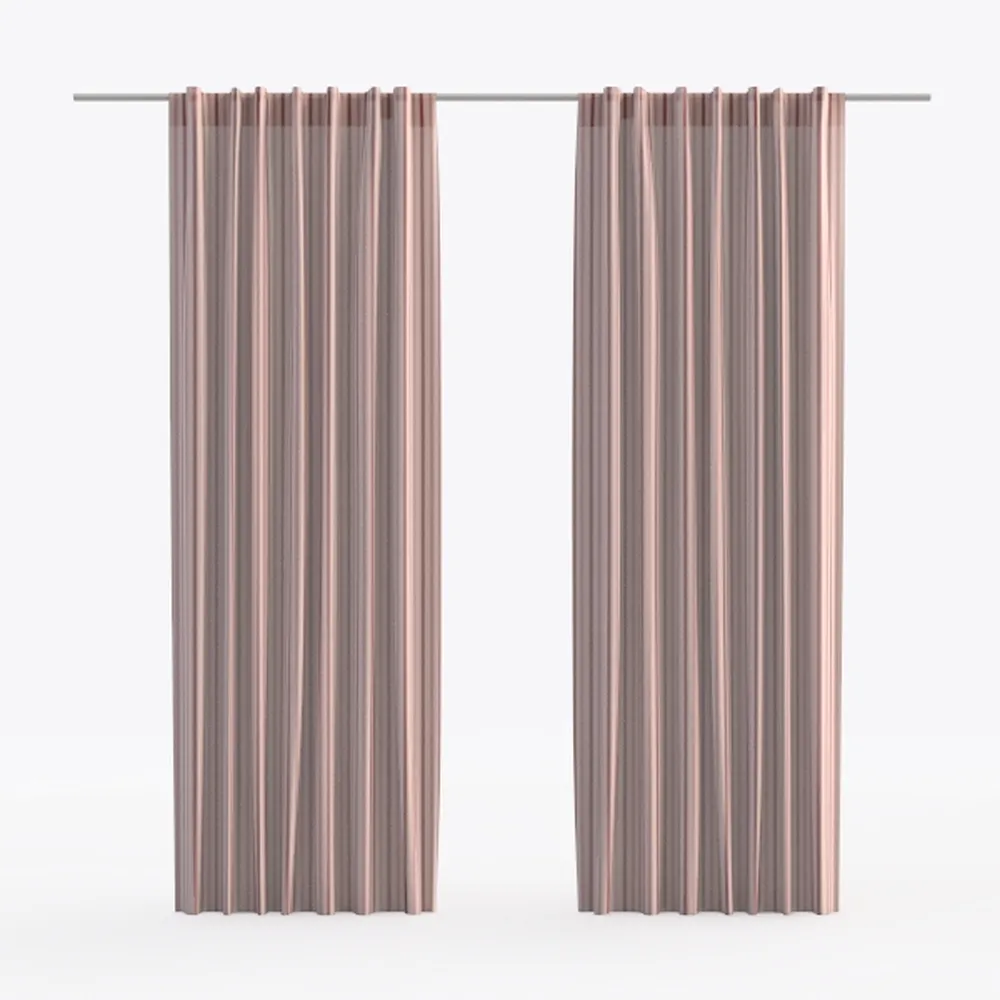 SMILETIME Pink 96in Long Velvet Curtains with Rod 