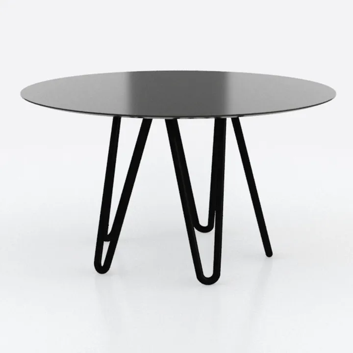 45.3" Walnut Round Dining Table Set with 4 Chairs 