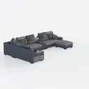Syhtalotxikl Modern U-Shaped Sofa with Console and Right 45 Degree View
