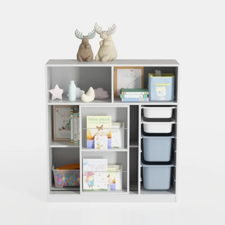 Basic Open Shelf Bookcase - 3-Tier Wooden Cube
