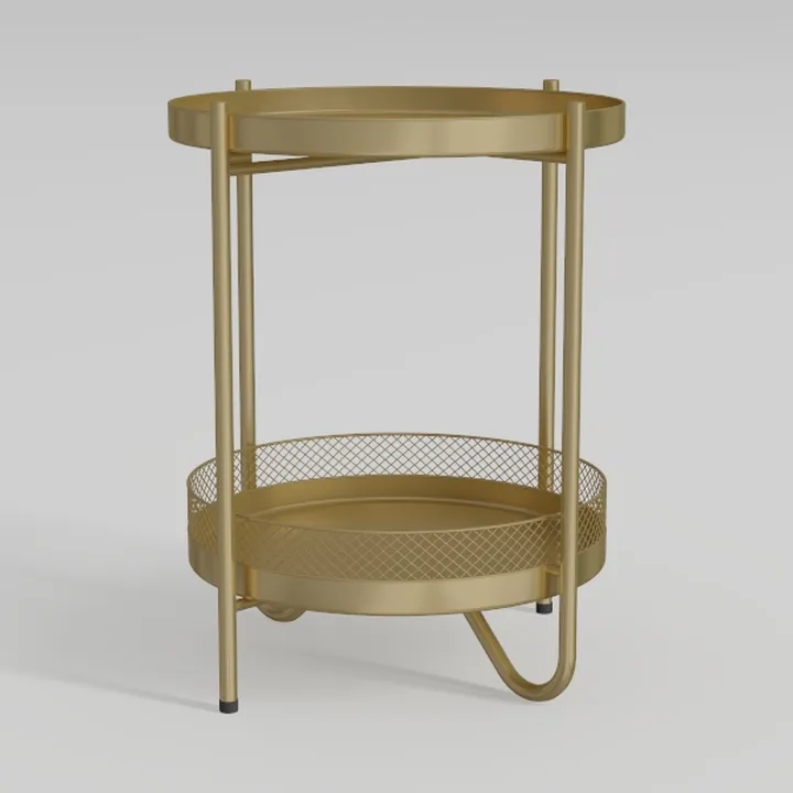 EKNITEY 2 Tier End Table - Metal Side Table