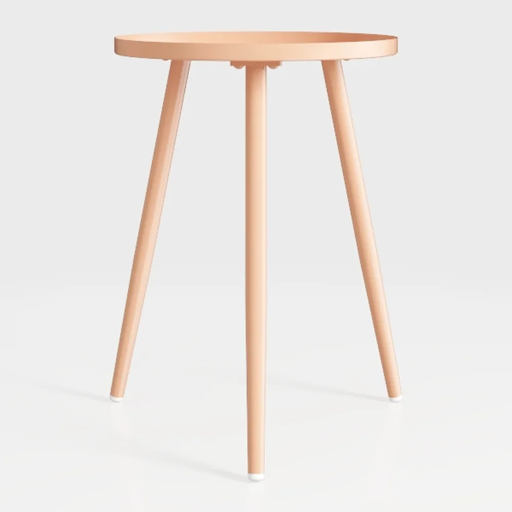 Small Round Side Table in Orange - 4 Legs, Perfect
