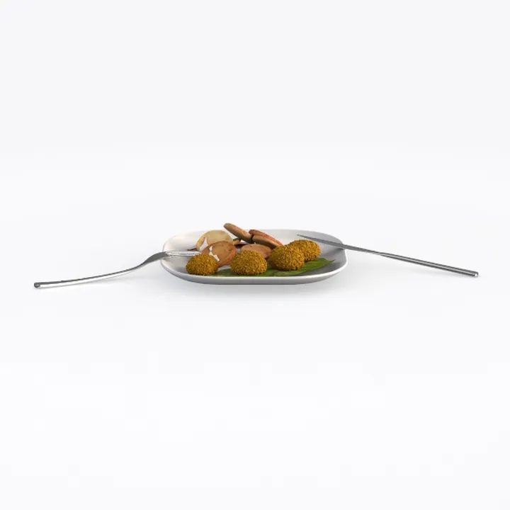 Food 106 meat balls plate