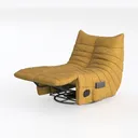 HomSof Armless Chaise Lounge Indoor Chair with Left 45 Degree View